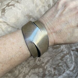 Otto R Bade ORB Sterling Silver Split Twist Modernist Cuff Bracelet